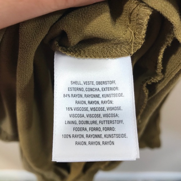 Free People Olive Green Frill Tunic Blouse Size S - Picture 8 of 8